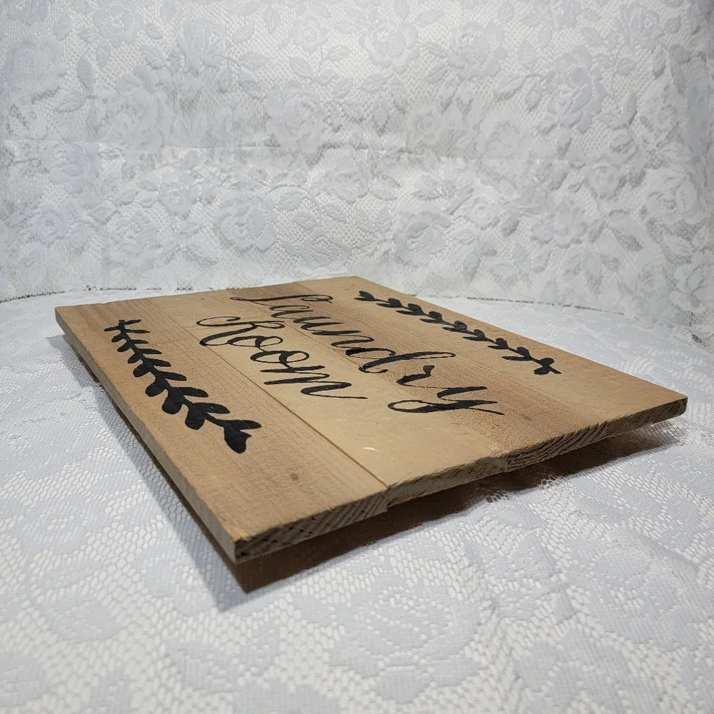 Rustic Woode Laundry Room Sign Hanging Farmhouse Wall Home Decor Shabby Chic 14